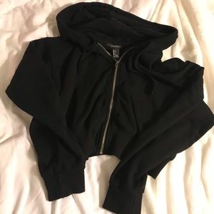 cropped zip up hoodie forever 21